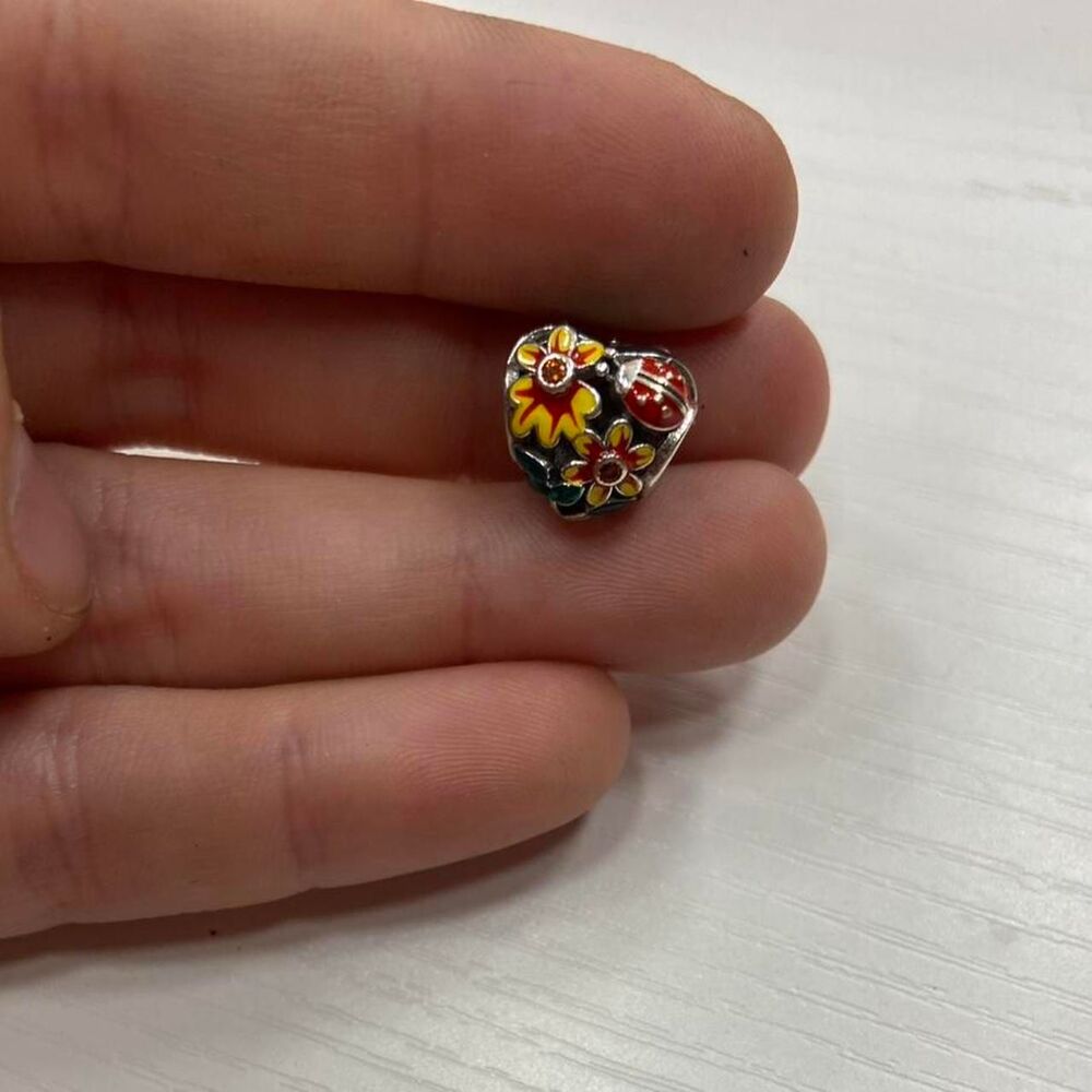Heart Flower  Charm For Bracelet